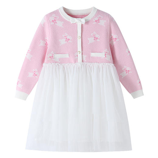 【实体店同款】女童长袖针织连衣裙冬季新款安奈儿童装XG543054 商品图6