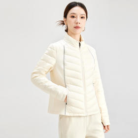 QS冬季新款90白鸭绒超轻薄羽绒服2025女士轻便修身保暖短款外套8522