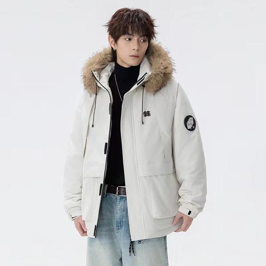D111927羽绒棉服貉子毛连帽派克棉衣外套男女同款 商品图7