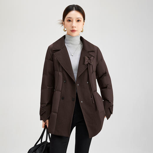 QS25冬季新款经典鹅绒服防风保暖百搭纯色气质上衣女0017 商品图0