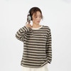 复古宽松兔毛绒条纹圆领T恤打底衫-纪念日百货门店同款167293562 商品缩略图0