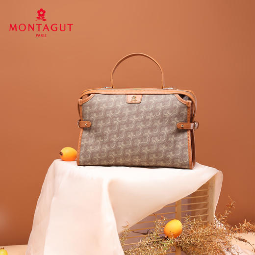 梦特娇女士精致PVC百搭单肩包时尚斜挎包可爱老花手提包 商品图8