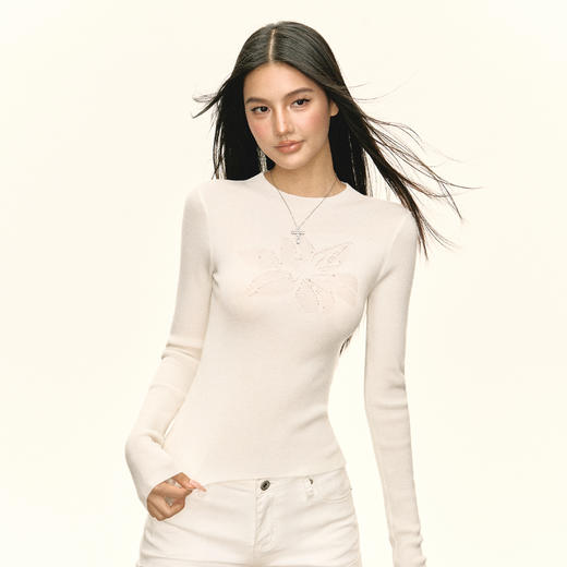 Ariseism 美式复古圆领套头针织衫女秋冬新款上衣 商品图1