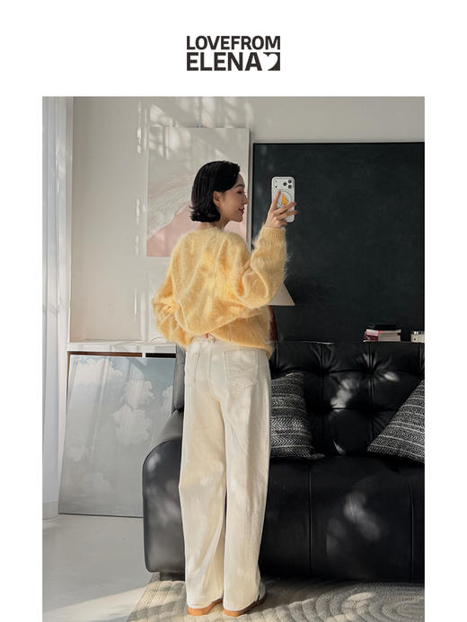 “存温黑科技” 德绒自发热 立裁高腰 阔腿牛仔裤 商品图2