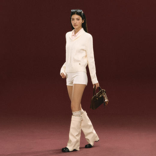 Ariseism 美式复古套头绞花针织衫毛衣女秋冬新款上衣 商品图3