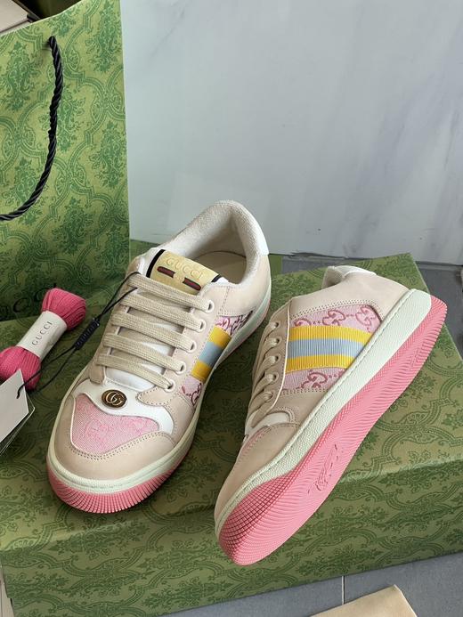 G家脏脏鞋男女款2025春秋季新款真皮情侣板鞋复古老花厚底小脏鞋 商品图7