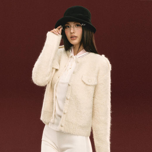 Ariseism 美式复古设计感针织开衫毛衣女秋冬新款上衣 商品图1