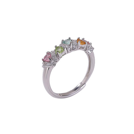 【爱意联动】彩色碧玺S925纯银爱心开口戒指【CW-JZ07407】 商品图4