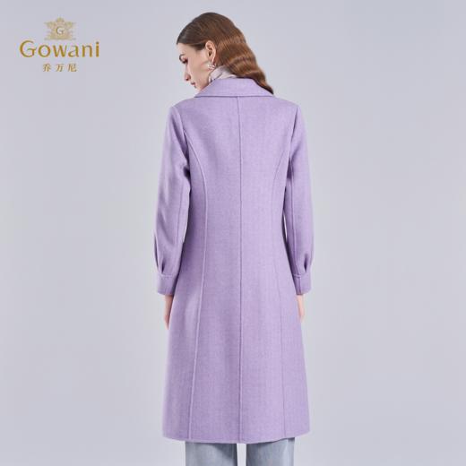 【100%绵羊毛】乔万尼大衣女秋冬新款呢子外套女收腰中长款紫色EF4A137 商品图4