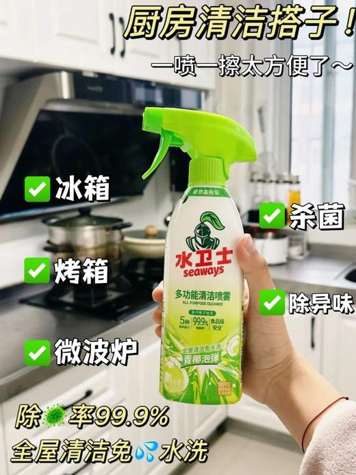 2月9号停发【水卫士多功能清洁喷雾】青椰泡弹，温和清洁不伤手！释放植萃源力，除污除菌让家居环境焕然一新！！一喷一擦，轻松搞定全屋清洁， 可清洁餐桌、冰箱、微波炉  0130 商品图3