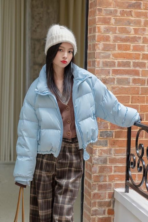 Kai & Kiera 天蓝色立领休闲棉服短款羽绒服 21613 商品图0