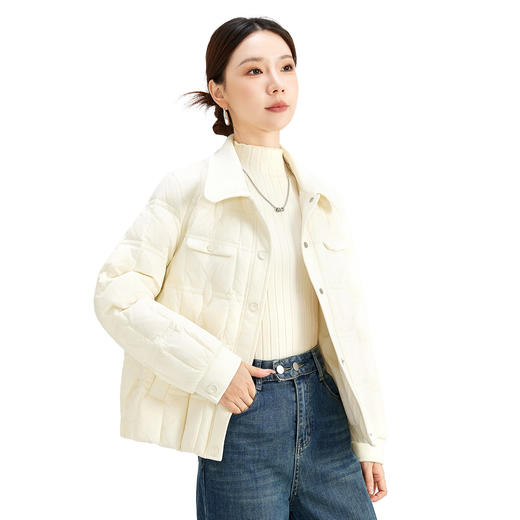 QS轻薄羽绒服纯色外套女冬季加厚保暖多口袋内外穿日常休闲户外8505 商品图4