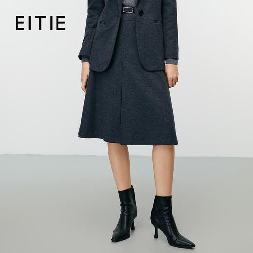 EITIE爱特爱冬季新款时尚高腰A字显瘦百搭毛呢半身裙8006703 商品图0