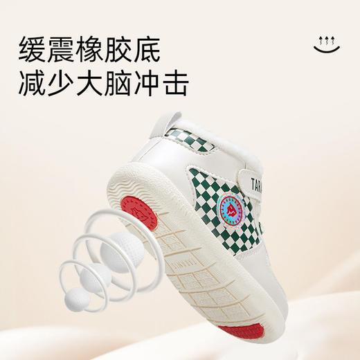 泰兰尼斯冬款加绒保暖学步鞋男女宝宝运动软底小白鞋机能鞋T01B2D2831 商品图4