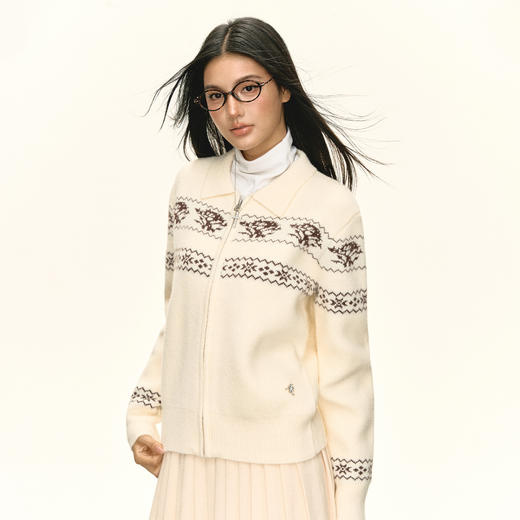 Ariseism 美式复古设计感开衫毛衣女秋季新款上衣 商品图3