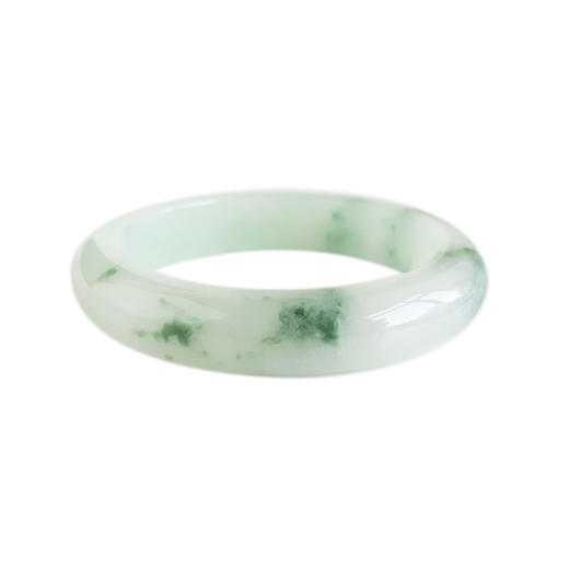 【天然正品】A货翡翠天然正桩细腻无纹裂飘蓝花糯冰种55.5号翡翠手镯55.5号（皆取最大值）女士230325AH06 商品图0