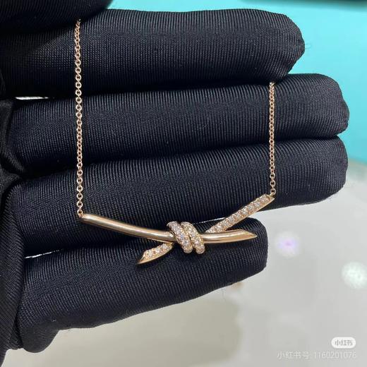 D111976新品纽结带钻项链如意结钻石项链 商品图4