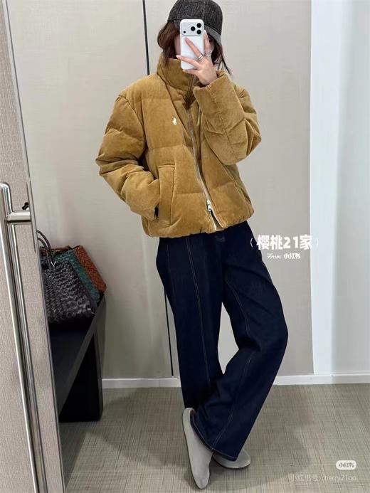 D111958复古时髦灯芯绒保暖立领舒适面包羽绒服 商品图9