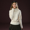 Ariseism 美式复古加厚白色高领针织衫女秋冬新款上衣套头毛衣 商品缩略图1