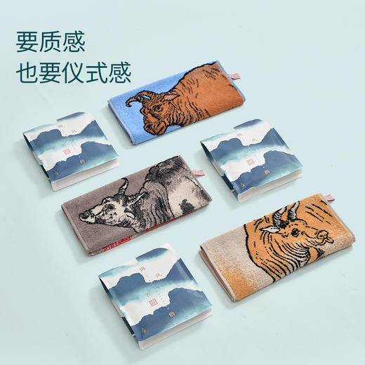 洁丽雅牛气冲天纯棉毛巾2025新款家用洗脸面巾国画风男女吸水a 商品图3