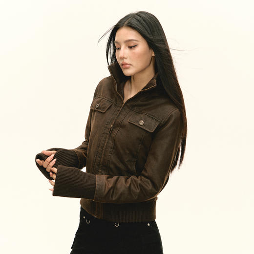 Ariseism 美式复古设计感夹棉外套女秋冬季新款上衣 商品图1