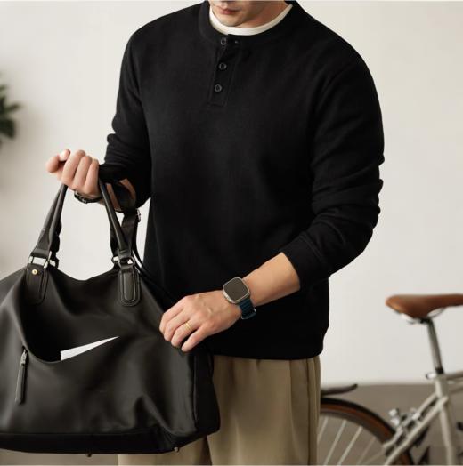 【72小时发货】Gesamy男士绵羊毛圆领卫衣/针织开衫 混纺面料柔软亲肤保暖力满分 儒雅少年感简约百搭秋冬男士必备 商品图2