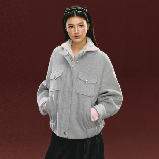 Ariseism 美式复古立领外套女秋冬新款保暖上衣 商品图1