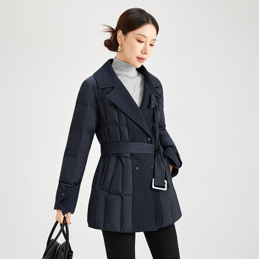QS25冬季新款经典鹅绒服防风保暖百搭纯色气质上衣女0017 商品图1
