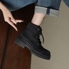 【舒适侧拉链女冬季马丁靴】 厚底轻便系带工装风短靴5CM-CC 商品缩略图2