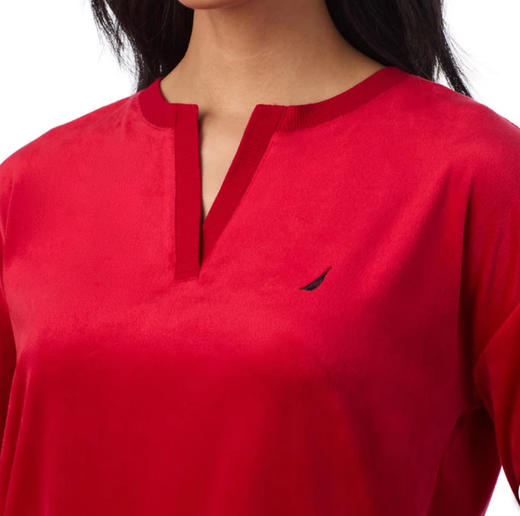 到手价229元 Nautica诺帝卡女士睡衣家居服舒适柔软休闲长袖套装 美国代购，无中文标签，介意慎拍 商品图4