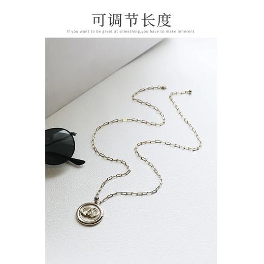 Oflye潮流饰品  双C项链女潮长款时尚毛衣链复古气质小香风吊坠网红衣服配饰项链 商品图1