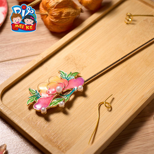 F1001 景泰蓝首饰--牡丹花发簪 商品图0