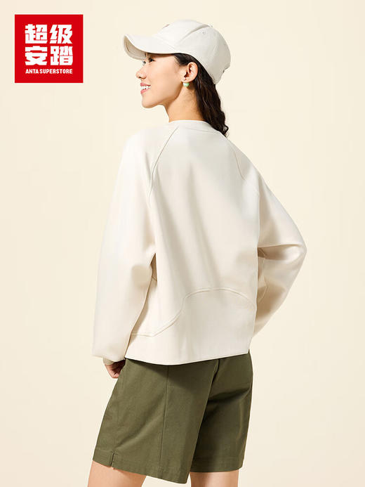 超级安踏运动卫衣女士秋季罗纹拼接宽松休闲圆领套头衫上衣162535703U 商品图1
