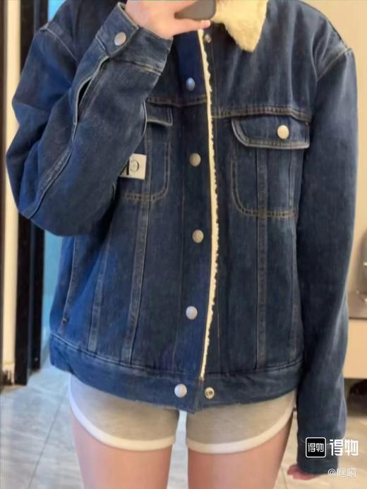 D111967防寒重工水洗双袋羊羔毛牛仔棉服情侣外套 商品图8