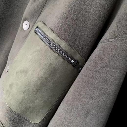 D111956复古松弛感立领+按扣设计摇粒绒立领夹克 商品图13