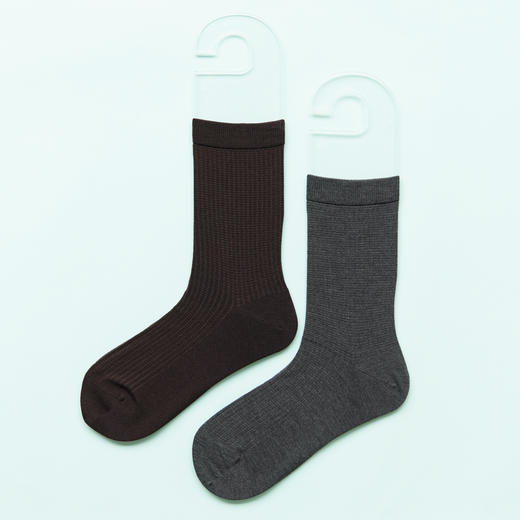 【2双装】男士超细羊毛抽条男袜中长筒袜子羊毛袜【6双6折 2521805】 商品图4