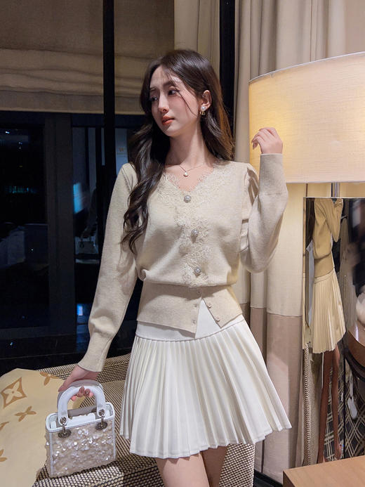 张心子【长腿特效】高腰A版百褶裙半身裙 U2511116 商品图5