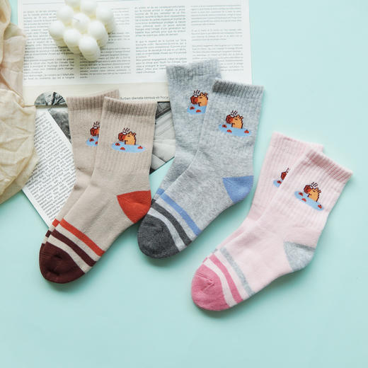 【2双装】【5-7岁】儿童秋冬厚袜子半毛圈童袜女宝袜子男童袜【6双6折 2523701】 商品图0