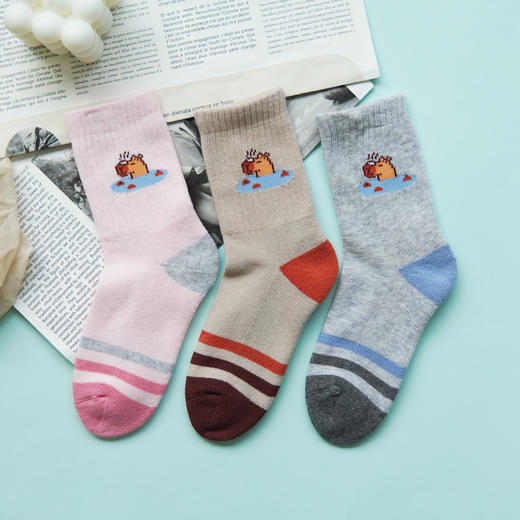 【2双装】【5-7岁】儿童秋冬厚袜子半毛圈童袜女宝袜子男童袜【6双6折 2523701】 商品图2