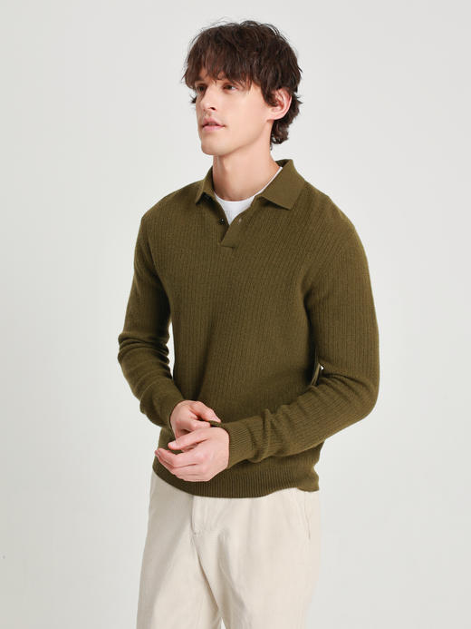 callisto卡其羊毛羊绒混纺毛衣 商品图13