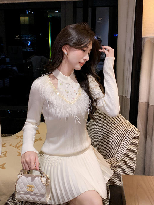 张心子【长腿特效】高腰A版百褶裙半身裙 U2511116 商品图12