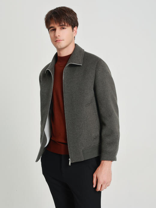 callisto绿色绵羊毛翻领外套 商品图3