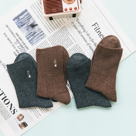 【2双装】女士松口袜四季棉袜双针中长筒女袜【6双6折 2522202】 商品图3