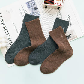 【2双装】女士松口袜四季棉袜双针中长筒女袜【6双6折 2522202】