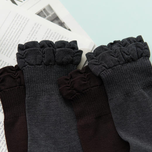 【2双装】女士超细羊毛泡泡口时尚袜中长筒袜子【6双6折 2522809】 商品图4