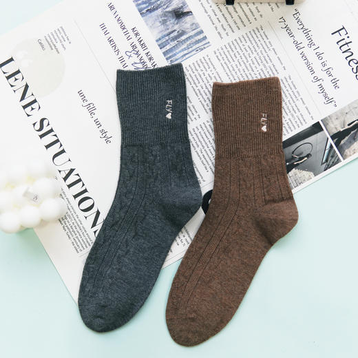 【2双装】女士松口袜四季棉袜双针中长筒女袜【6双6折 2522202】 商品图1