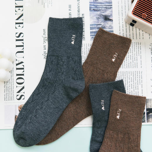 【2双装】女士松口袜四季棉袜双针中长筒女袜【6双6折 2522202】 商品图2