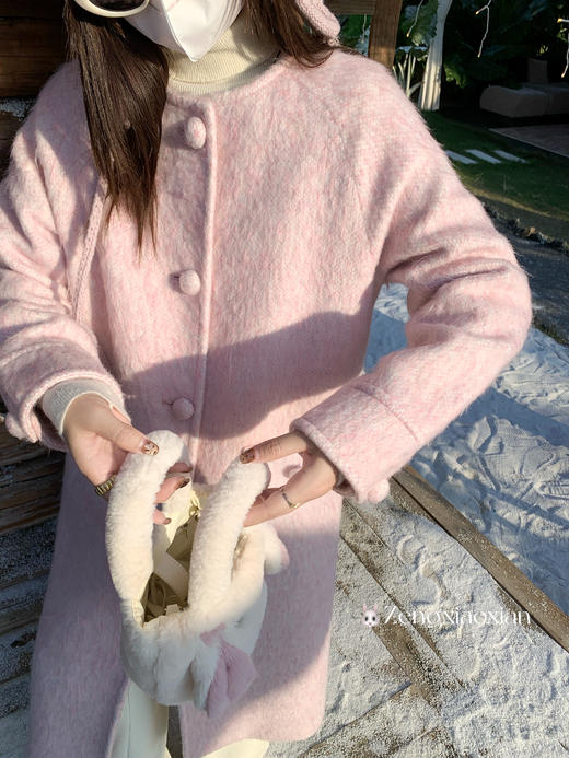 <曾小咸推荐> 现货秒杀！微信超特价！粉色毛呢外套长款呢子大衣 日常389.99 立减210 秒杀179.99！ 商品图11