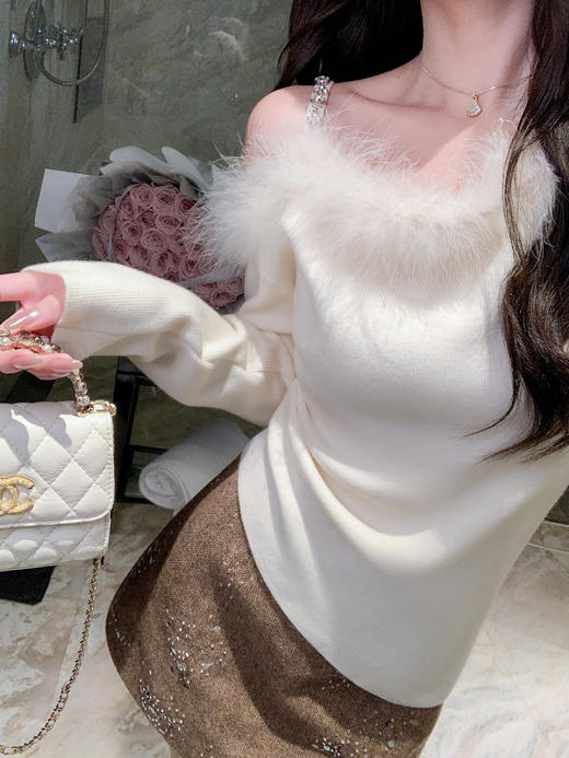 张心子【时髦精密码】高腰亮片遮胯显瘦半身裙 U2511106 商品图11