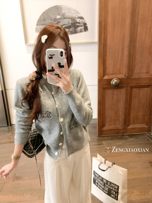 <曾小咸推荐>现货秒杀！微信超特价！可爱小狗刺绣针织开衫 日常169.99 立减90 秒杀79.99！ 商品图9